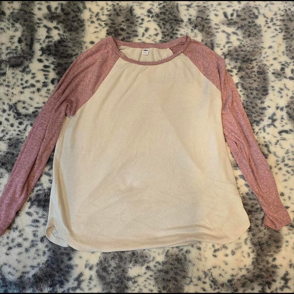 Burgundy and cream long sleeve